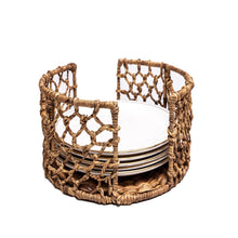 Load image into Gallery viewer, Wicker Plate Caddy