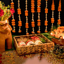 Load image into Gallery viewer, Handcrafted wicker square tray with rustic finish, perfect for home decor and gifting