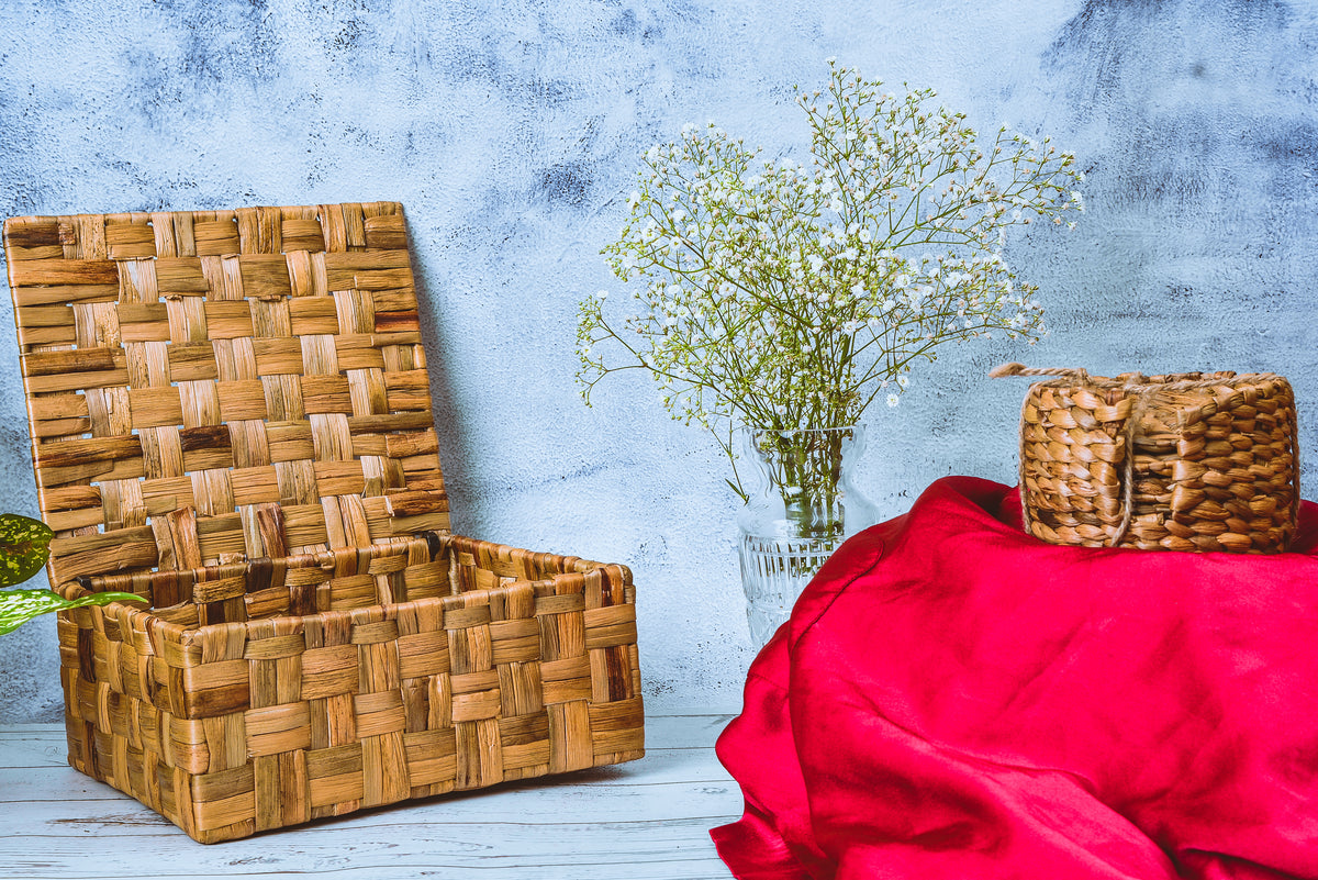 Wicker Basket with Lid