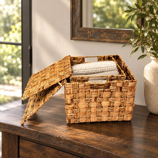 Wicker Utility Basket with Lid - Asama Enterprise