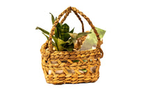 Load image into Gallery viewer, Small Basket with handle and webbed weave
